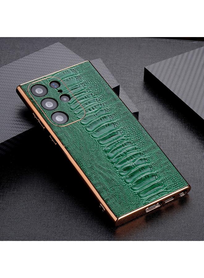 اس-توب جراب لهاتف Samsung Galaxy S23 Ultra 5G من الجلد الطبيعي من سلسلة Weilai، جراب هاتف مطلي بالكهرباء النانوية - Image 3