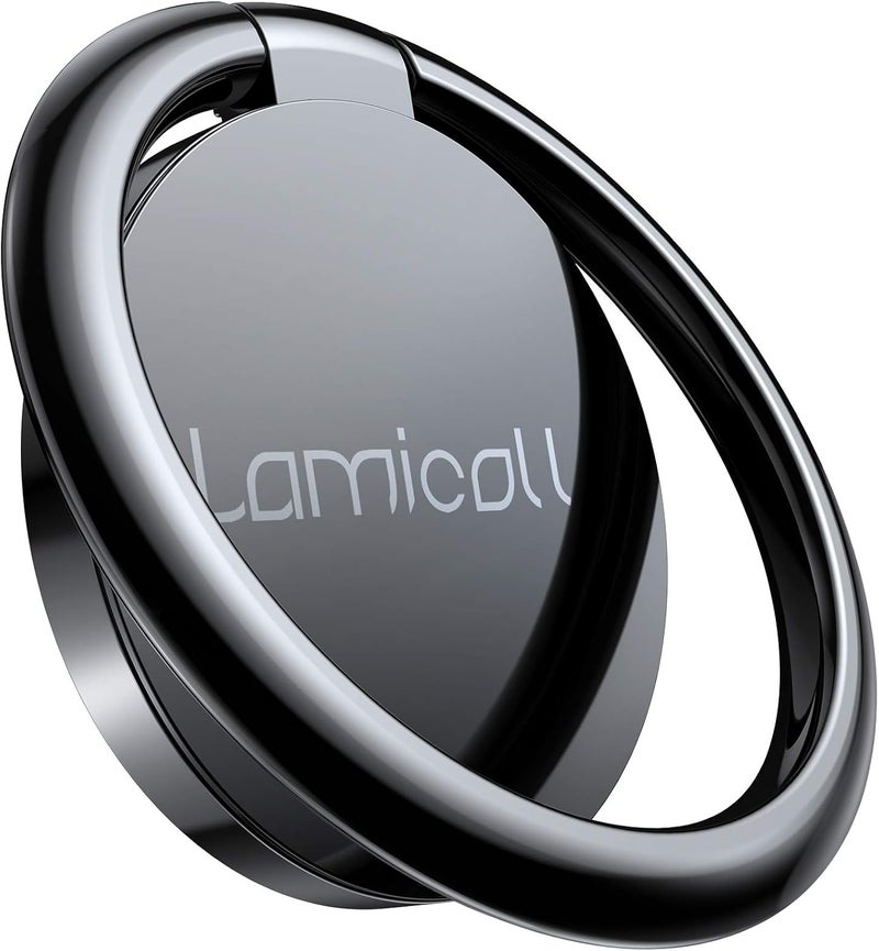 Lamicall حامل حلقة الهاتف - حامل إصبع الهاتف، قاعدة قابلة للدوران 360° مع قبضة معدنية مصقولة لتركيب السيارة المغناطيسي، تناسب آيفون 17/16/15/14 برو ماكس إير، ملحقات الهواتف الذكية أندرويد - Image 1