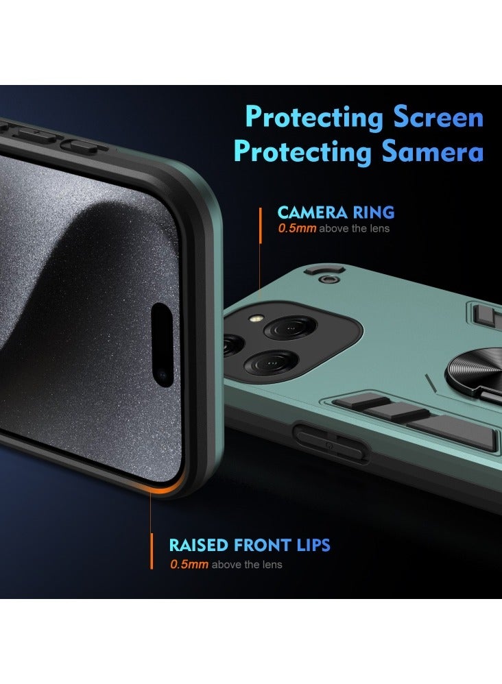 general For Tecno Spark 20 Pro 360 Warrior Drop-proof Metal Finger Ring Holder Phone Case - Image 3