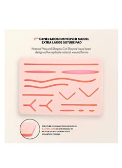 BIONEX Suture Pad 3 layers, suitable for medical and veterinary student nurse training and practice, 14 wounds 5x7 ", durable suture pad, suture practice kit  - Image 5