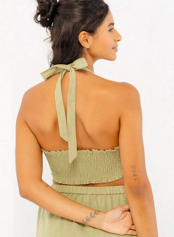 نوماد Linen Crop Top