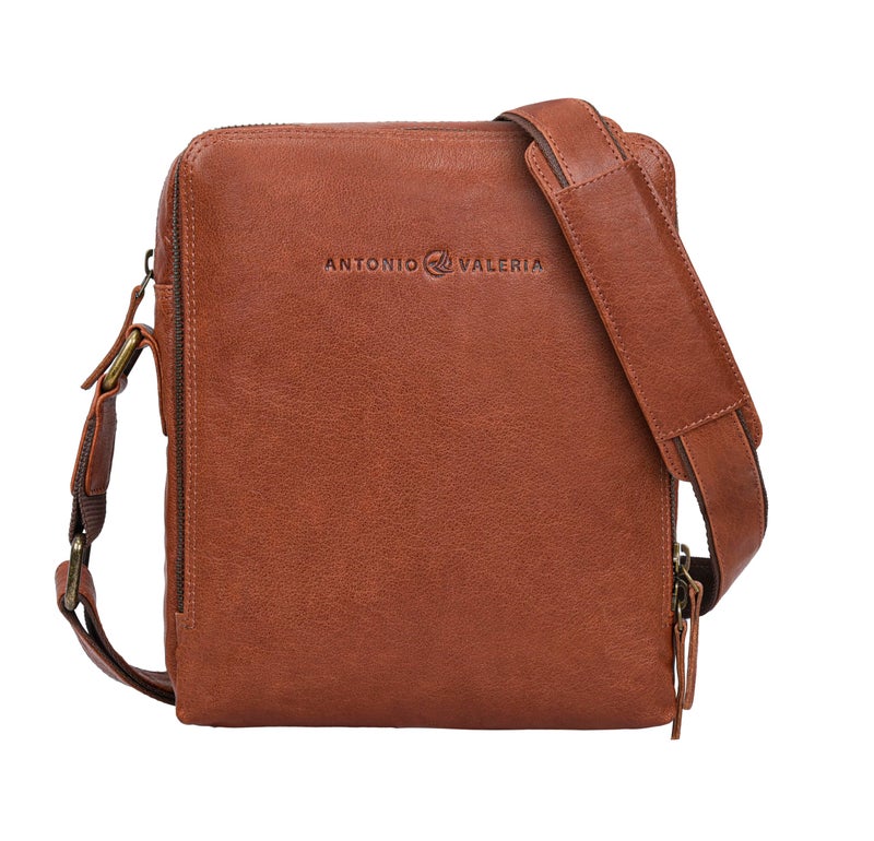 ANTONIO VALERIA Alex Washed Redwood Leather Crossbody Bag - Image 2