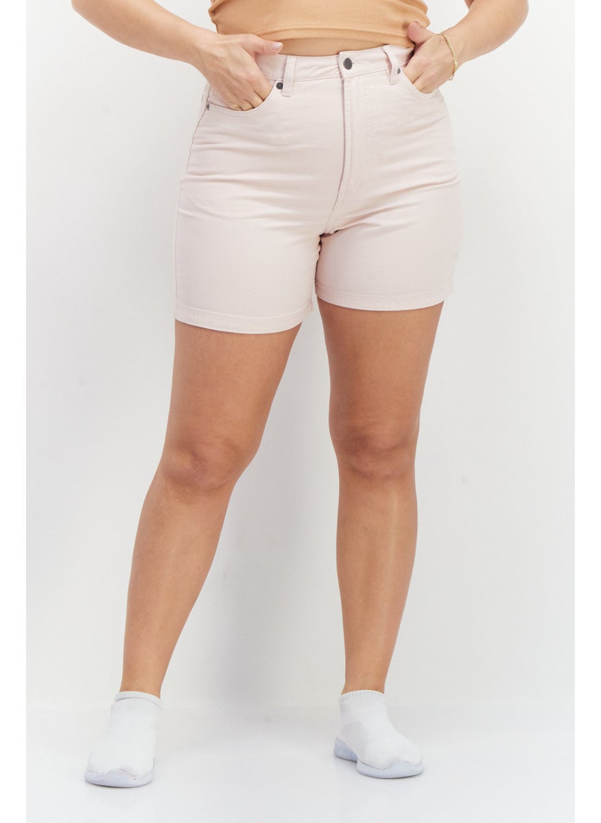 rvca Women Plain Denim Short, Light Pink  - Image 1