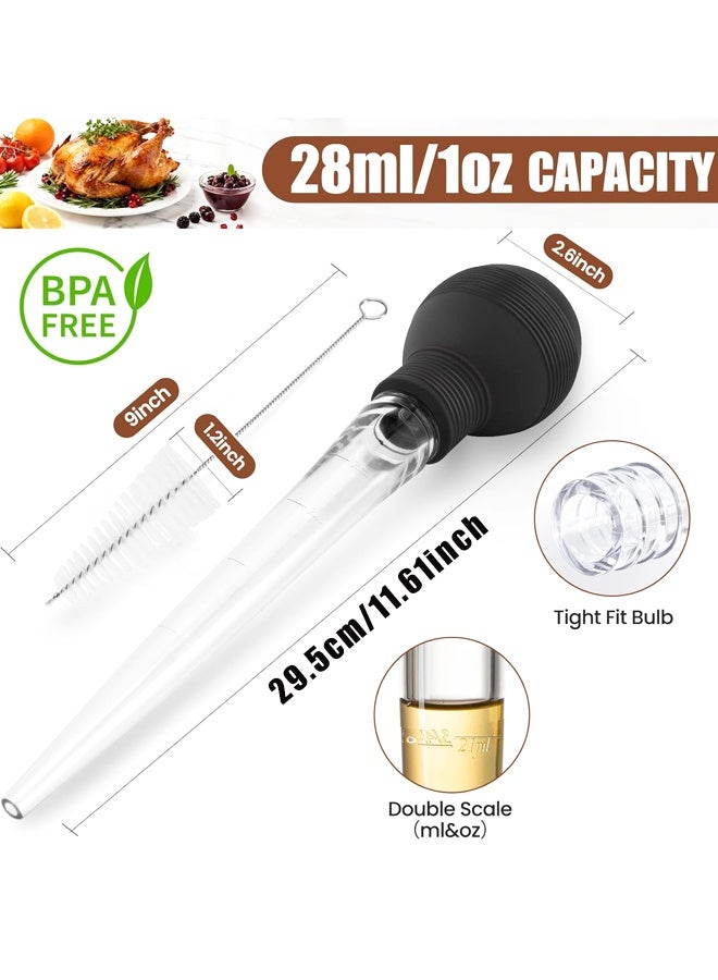 Large Turkey Baster, Heat Resistant Silicone Syringe with Cleaning Brush, Dishwasher Safe - Image 2