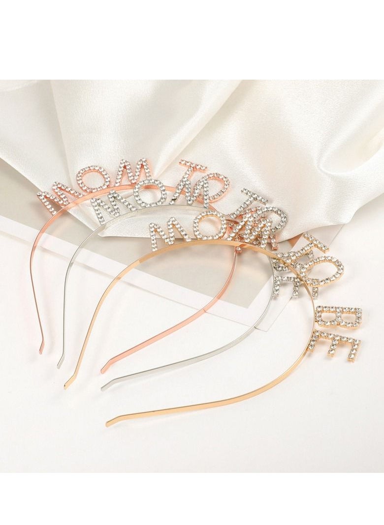 Brain Giggles Brain Giggles Beautiful MOM TO BE Headband Gold  - Image 3