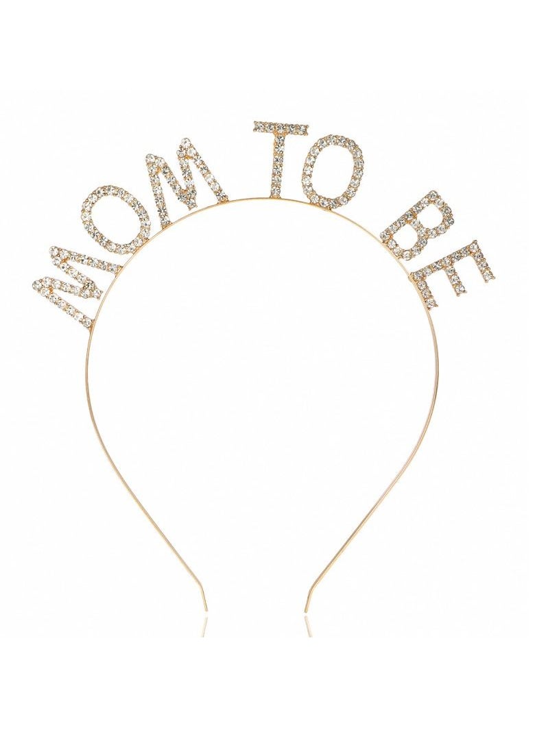 Brain Giggles Brain Giggles Beautiful MOM TO BE Headband Gold  - Image 1