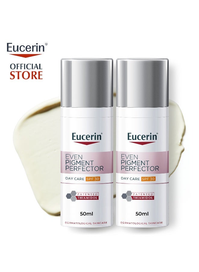Eucerin Pack Of 2 Even Pigment Perfector Face Day Cream With Thiamidol  Moisturizer For All Skin Types 50ml - Image 1