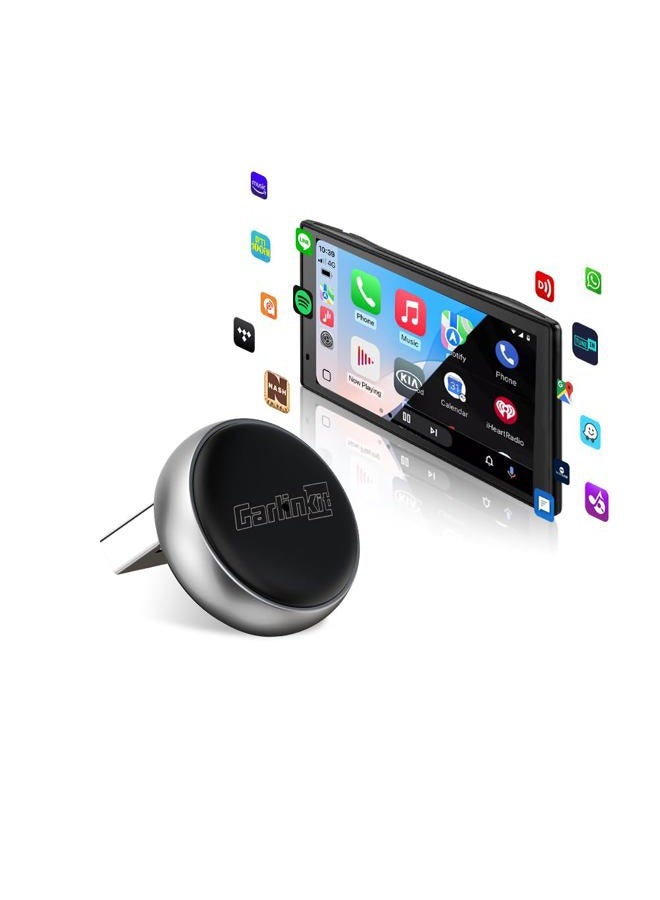 CarlinKit Mini-Ultra 3 Wireless Adapter, Converts Wired CarPlay/Android Auto to Wireless, Plug and Play, USB/Type-C, OTA Upgrade, Plug Switch - Image 1