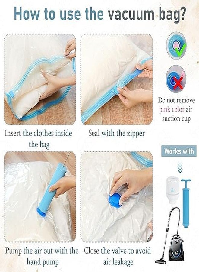 BOTIST Vacuum Bags for Travel with Hand PumpAirtight Reusable Space Saver Compression Storage Bags for Packing, Vaccine Sealer Bags with Ziplock for Clothes pack of 5 - Image 3