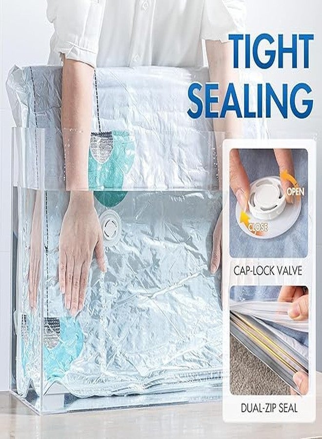 BOTIST Vacuum Bags for Travel with Hand PumpAirtight Reusable Space Saver Compression Storage Bags for Packing, Vaccine Sealer Bags with Ziplock for Clothes pack of 5 - Image 2