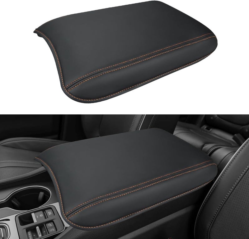 INTGET Center Console Cover for Honda Pilot Accessories 2023 2024 2025,Ridgeline/Passport 2024-2025 Leather Car Armrest Arm Rest Box Lid Middle Seat Protector (Orange Stitches with pad, 2023+) - Image 1