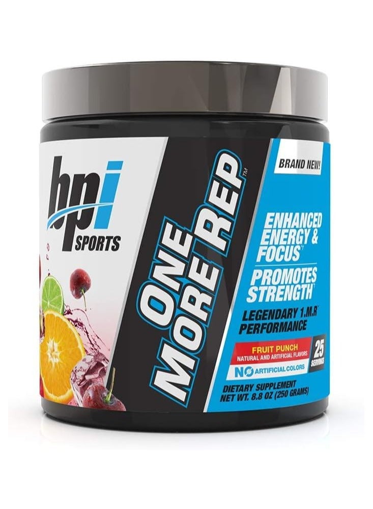 BPI SPORTS One More Rep Pre Workout Fruit Punch Flavor 250g - Image 1