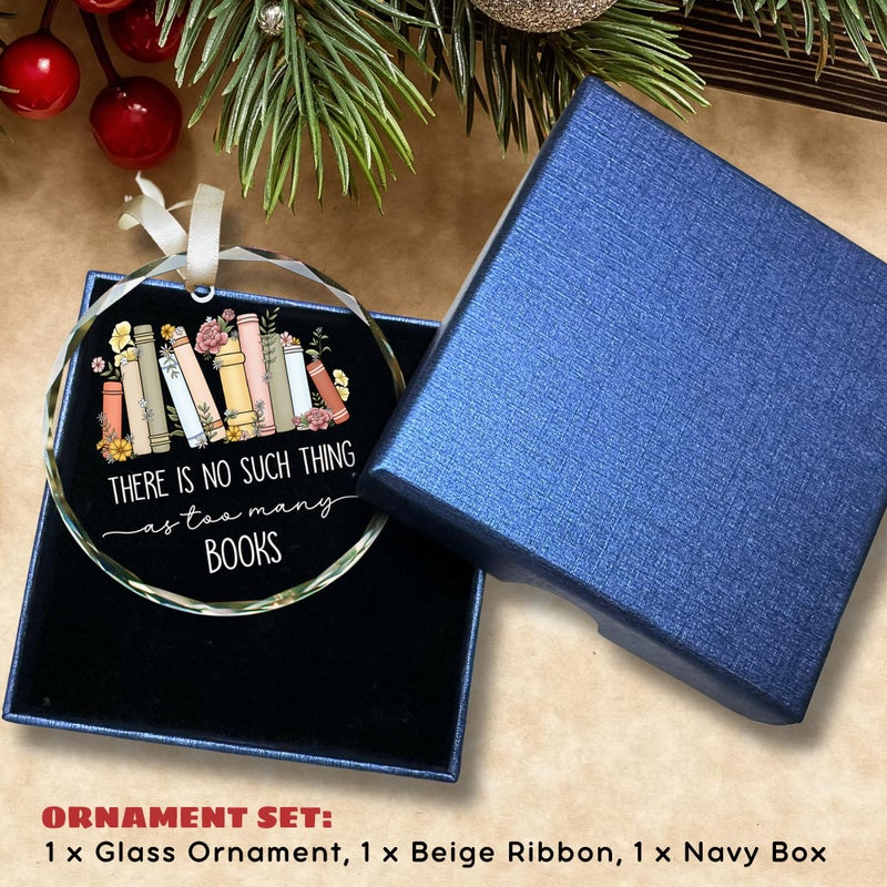 TEEBIM هدايا عشاق الكتب - هدايا لعشاق الكتب - هدايا لعشاق الكتب نساء الرجال - هدايا نادي الكتب الديدان هدايا - كتاب شجرة مكتبة أمين مكتبة زخرفة - عاشق الكتب زخرفة عيد الميلاد - زخرفة زجاجية - Image 4