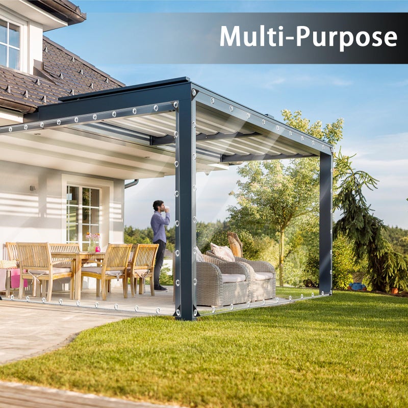 TEENKON 3 X 6 Ft Clear Waterproof Tarp Pvc 11.8 Mil Tarpaulin With Grommets And Cable Tie Duty Heavy Tear Resistant Cover For Camping Plants Greenhouse Cars Patio And Pavilion - Image 2