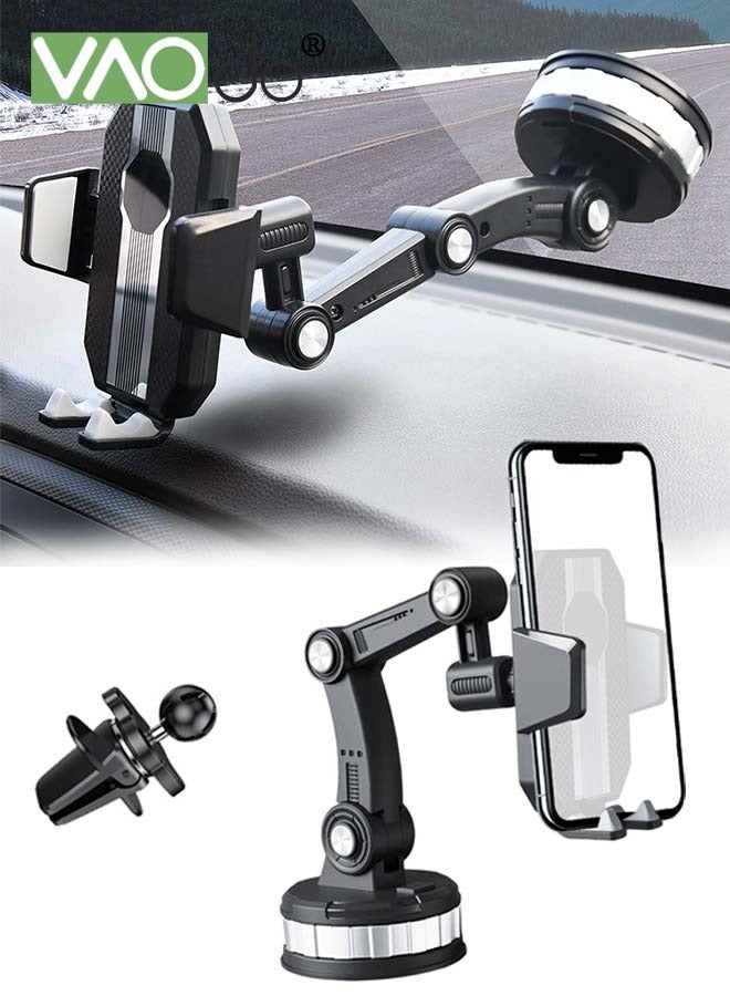 فاو دو حامل هاتف عالمي للسيارة مناسب لفتحات التهوية ووحدة التحكم المركزية والزجاج الأمامي، جميع الموديلات متوفرة، حامل هاتف للسيارة بزاوية قابلة للتعديل مع حامل هاتف محمول للسيارة لغسالة الأطباق - Image 1