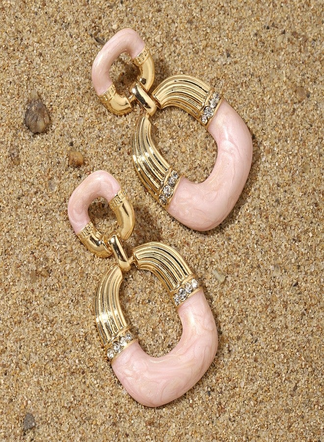 SALTY Pack of 2 Mauve Luxury Gold Earring for Women | Stylish Fashion Jewellery | Accessories for Girls | Minimal Jewelry | Ideal for Gifting | Marriage, Birthday | Gift for Valentine Day - Image 3