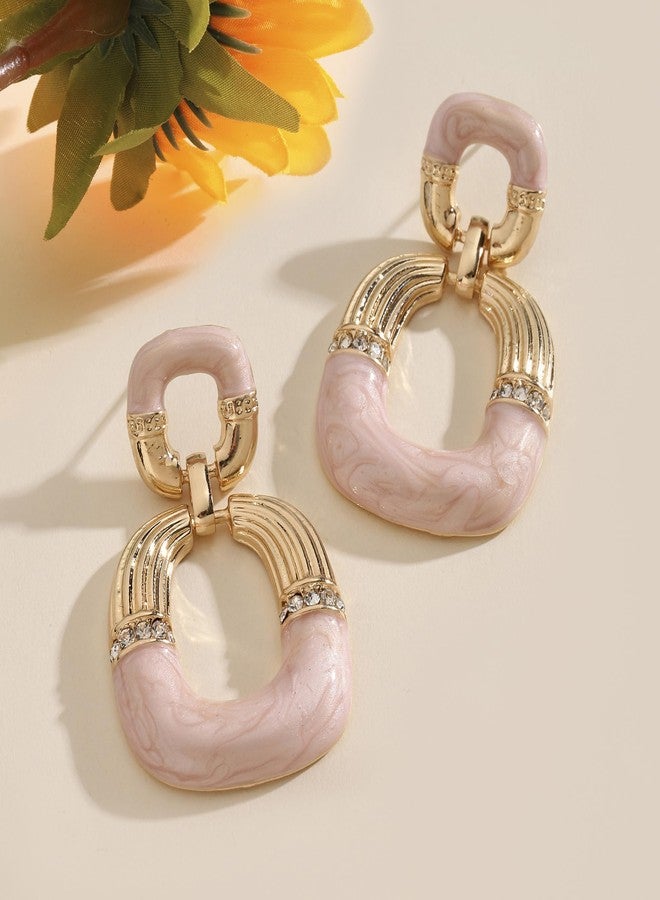 SALTY Pack of 2 Mauve Luxury Gold Earring for Women | Stylish Fashion Jewellery | Accessories for Girls | Minimal Jewelry | Ideal for Gifting | Marriage, Birthday | Gift for Valentine Day - Image 2