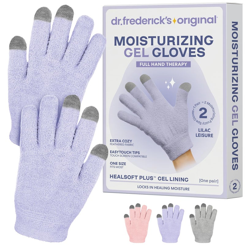 Dr. Frederick's Original Dr. Frederickâ€™s Original Moisturizing Gel Gloves â€“ Deep Moisturizing and Fast Relief for Dry Hands â€“ Touchscreen-Friendly â€“ Mango Butter, Shea Butter, Jojoba, & Coconut Oil (Lilac Leisure) - Image 1