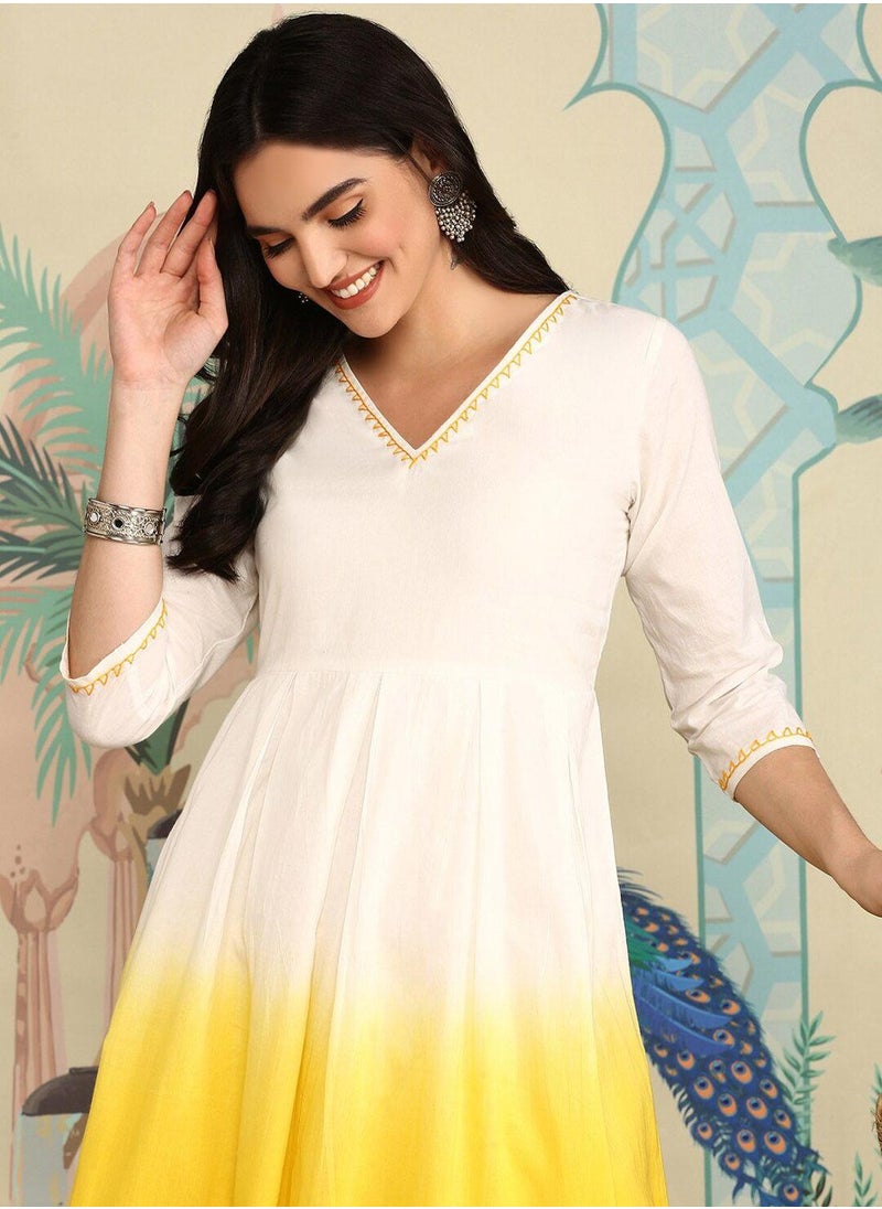 ISHIN Women's Multicoloured 100% Cotton Embellished Tunic Full Length Palazzo Straight Fit Kurta Set  - Image 2