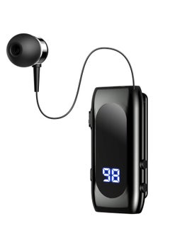 Retractable Bluetooth Headphones Collar Clip Bluetooth Headsets Wireless Earphone Battery Display Quick Charger Handsfree Earbuds v5.2 with Microphone for Cell Phone