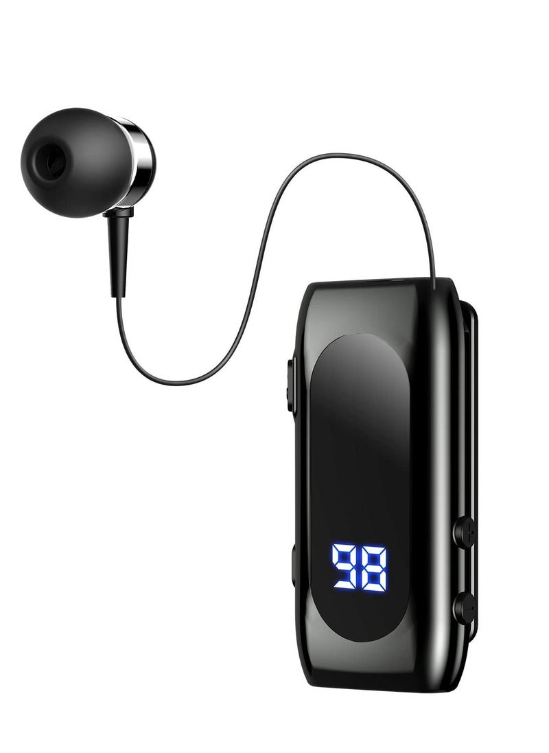 KASTWAVE - Retractable Bluetooth Headphones Collar Clip Bluetooth Headsets Wireless Earphone Battery Display Quick Charger Handsfree Earbuds v5.2 with Microphone for Cell Phone - Image 1