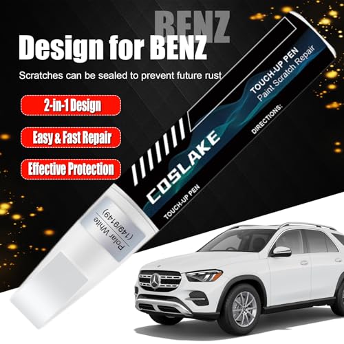 COSLAKE Car Touch Up Paint(Black(040/9040)) for Mercedes-Benz, Car Paint Scratch Repair Kit, Quick & Easy Solution to Repair, 2 in 1 Scratch Remover Pen with Color-Matched - Image 2