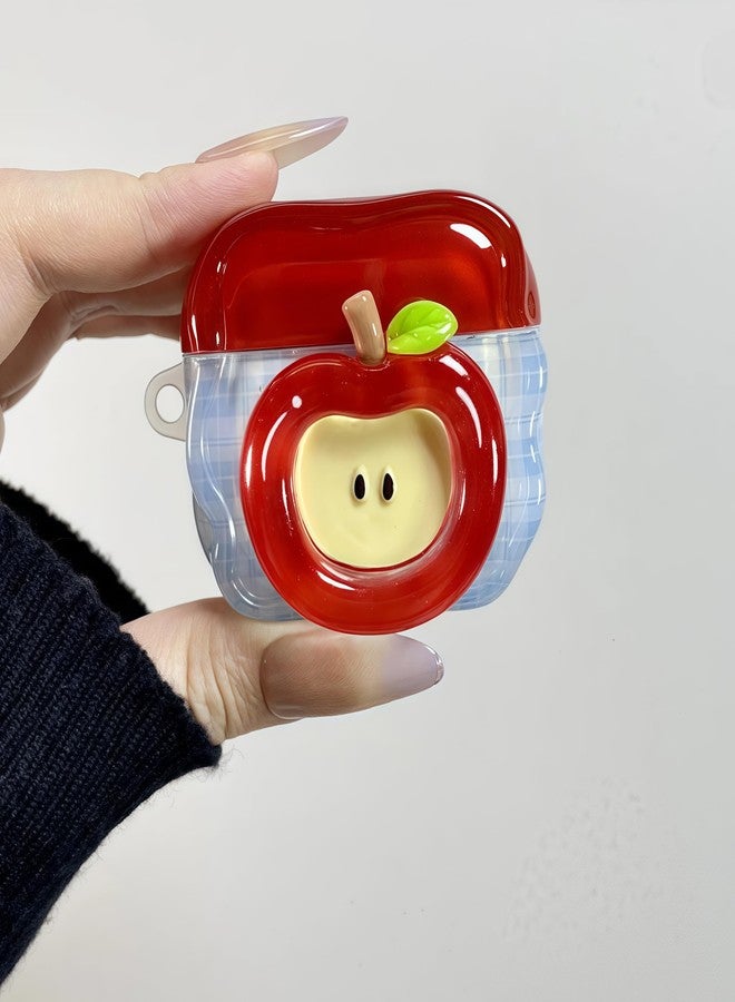 SGVAHY AirPods 1 & 2 Case with Keychain, Red Apple 3D Soft Silicone Case for Women Girls, Anti-Drop, Shockproof, Protective Case for Airpods 2nd Generation - Image 3
