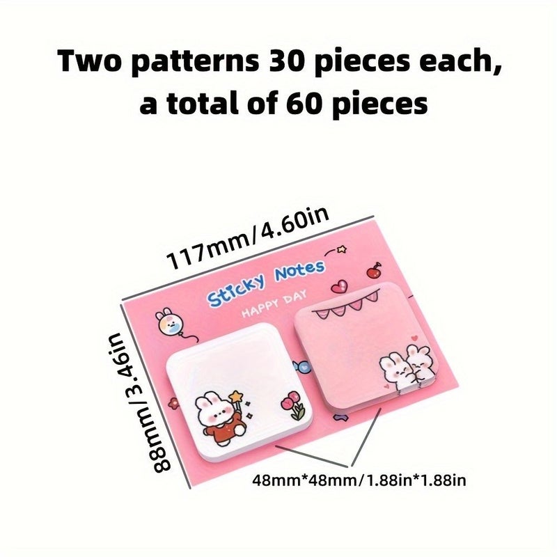 60 Sticky Notes Per Book Cherry Bunny Style Stationery - Image 5