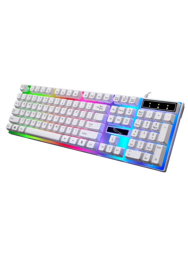 Chasing Light Leopard G21 Wired Usb Home Office Business Backlit Keyboard Floating Mechanical Feel Luminous Keyboard
