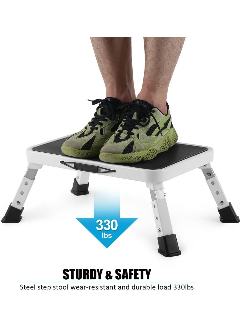 NANAO Folding Step Stool, Height-Adjustable Step Stool with Non-Slip Platform, Step Ladder for Adults or Kids in Kitchen, Home, 330 Lbs Capacity - Image 3