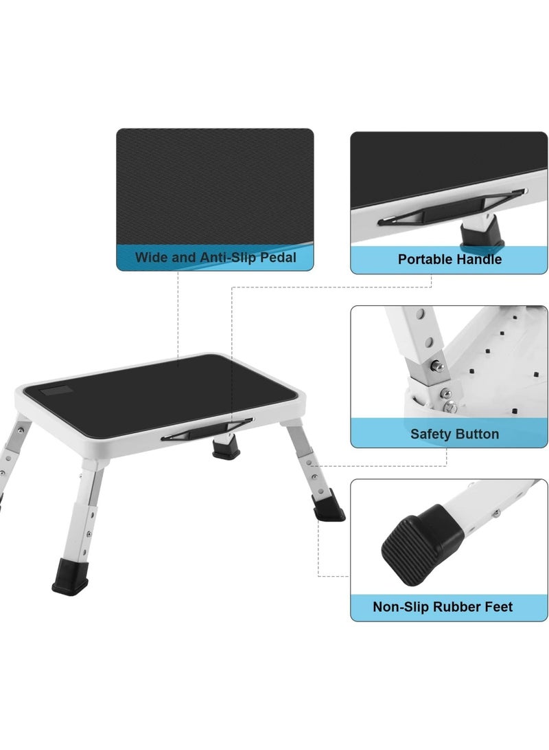 NANAO Folding Step Stool, Height-Adjustable Step Stool with Non-Slip Platform, Step Ladder for Adults or Kids in Kitchen, Home, 330 Lbs Capacity - Image 4