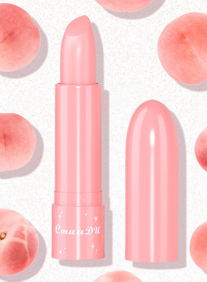 سمادو مجموعة أحمر شفاه بنكهة الفاكهة مكونة من 6 قطع مع خاصية تغيير درجة الحرارة وترطيب الفراولة والخوخ - Image 4