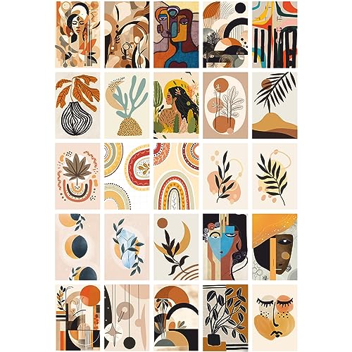 CVANU 25pcs Boho Wall Collage Kit Printed Poster with Glue Dot Tape for Wall Decor (6inchX4inch)_202307-91/1 - Image 1