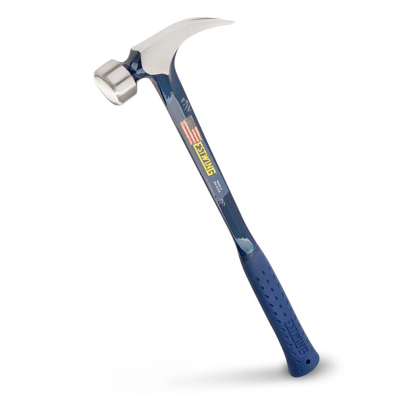 ESTWING BIG BLUE Framing Hammer 25 oz Straight Rip Claw with Forged Steel Construction Shock Reduction Grip E325S