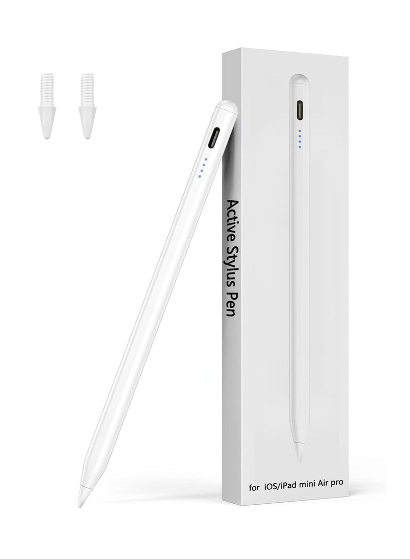 Stylus for Apple iPad Pencil 6th/7th/8th/9th/10th, Air 3th/4th/5th, Mini 5th/6th, Pro 11/12.9 inch, Pen with Palm Rejection & Tilt Sensitivity, Magnetic and USB-C Charging  - Image 1
