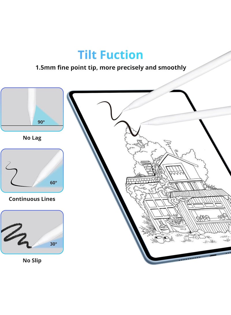 Stylus for Apple iPad Pencil 6th/7th/8th/9th/10th, Air 3th/4th/5th, Mini 5th/6th, Pro 11/12.9 inch, Pen with Palm Rejection & Tilt Sensitivity, Magnetic and USB-C Charging  - Image 3