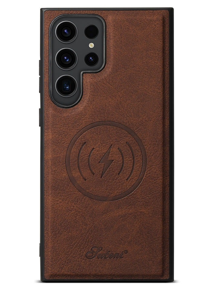 Suteni Detachable Card Holder MagSafe Leather Case for Samsung Galaxy S24 Ultra - Image 2