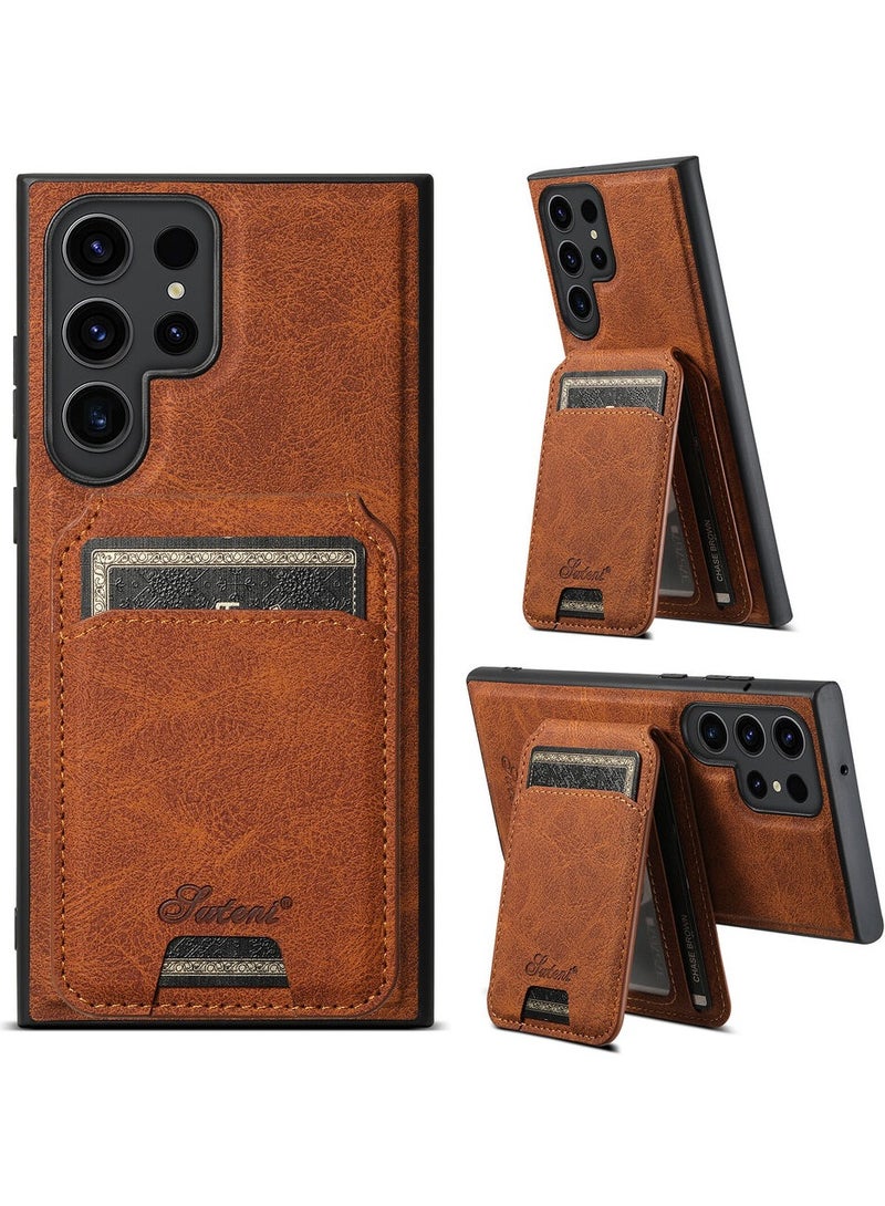 Suteni Detachable Card Holder MagSafe Leather Case for Samsung Galaxy S24 Ultra - Image 5