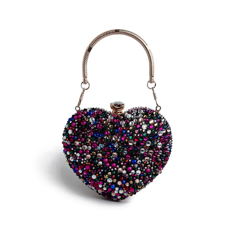 Selling Heart-Shaped Diamond Bag 2026 Spring New Women'S Fashion Chain Diamond-Encrusted Shoulder Crossbody Handbag - Image 1