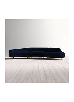 A to Z Furniture Wide Velvet Right Hand Facing Modular Corner Sectional in Navy Blue Color Modular Corner Sectional  - Image 2