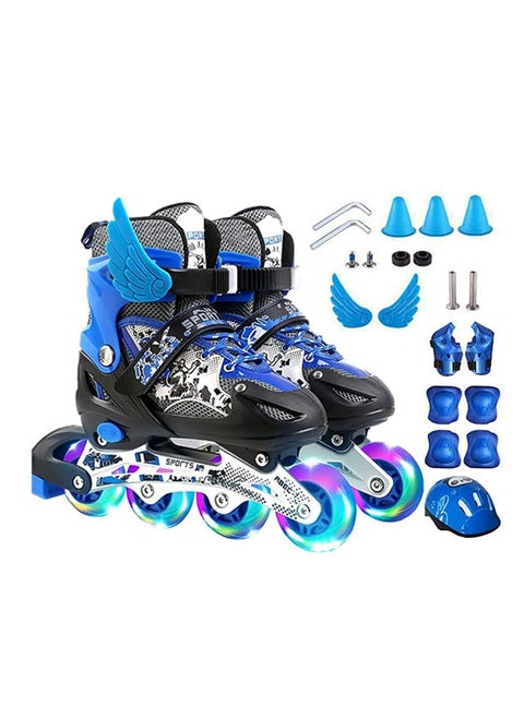 Kids Adjustable Perfect inline skates Roller Skate Shoe Set with LED Flash