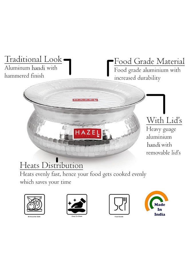 هايزل قدر هازل هاندي من الألومنيوم المطروق بغطاء | 29 سم، سعة 6700 مل، قدر طبخ أرز برياني | وعاء باتيا توب باتيلا من جول - Image 3