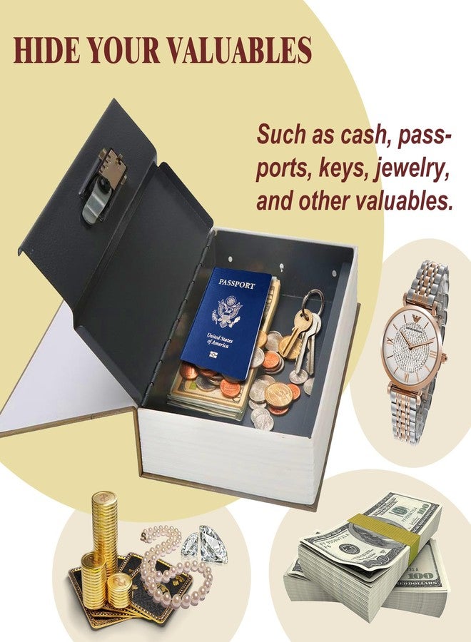 FOWSEEK Decorative Book Safe Box with Combination Lock, Vintage Faux Book Hidden Safe for Decoration, Secret Diversion Book Safe Storage Box for Home Office Café Bookshelf （9.5"×6"×2.2"） - Image 3