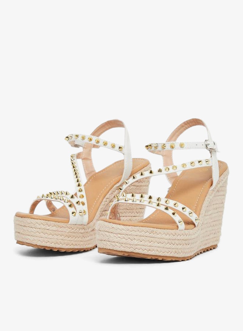 Styli Studded Strappy Espadrille Wedge Heel Sandals - Image 2