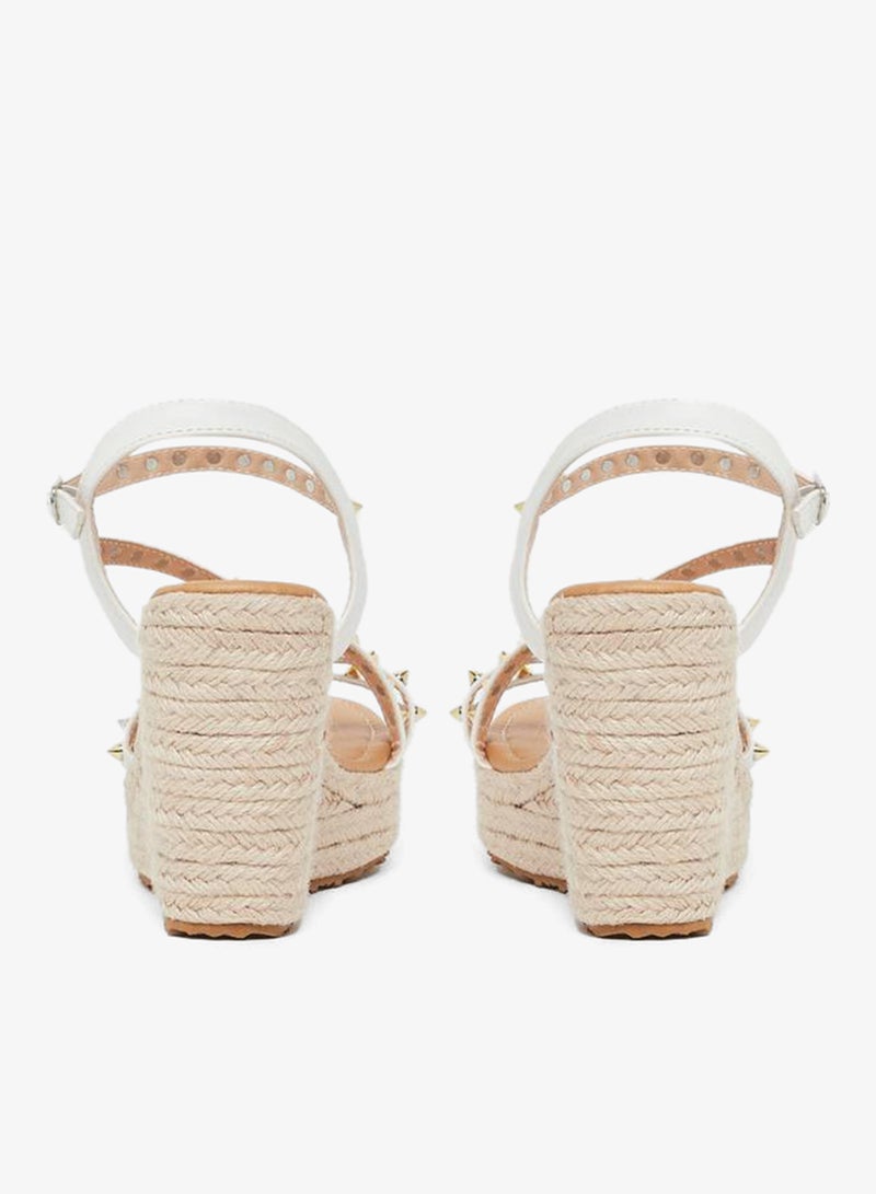 Styli Studded Strappy Espadrille Wedge Heel Sandals - Image 4