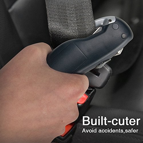 Lantoo مقياس ضغط الإطارات الرقمي لانتو 150 PSI - أداة طوارئ 5 في 1 للسيارات والشاحنات والدراجات - تتضمن قاطع حزام الأمان، وكاسر زجاج، ومصباح LED، وضوء أمان أحمر - عبوة واحدة - Image 5