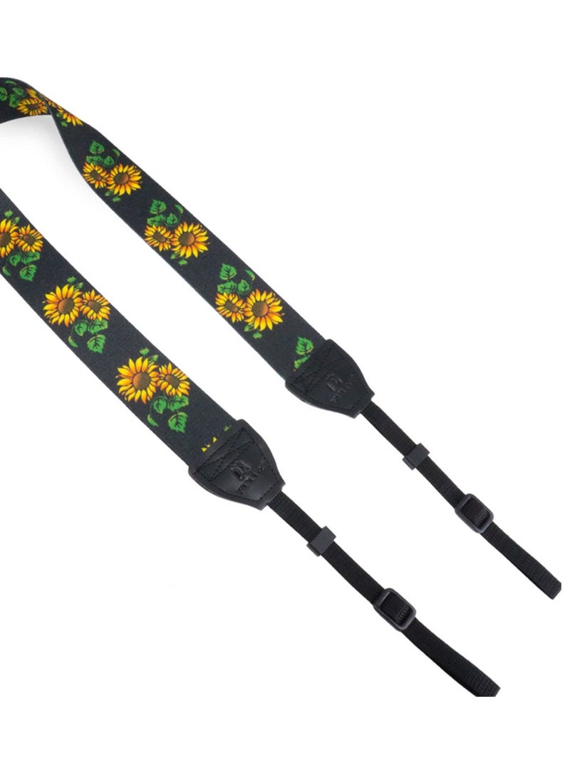 Camera Neck Shoulder Belt Strap Compatible with DSLR/SLR Etc Black Flower - Image 4