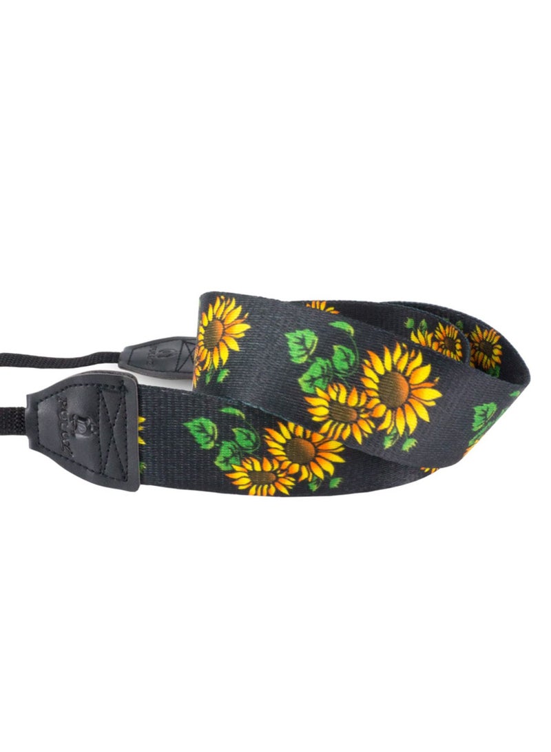 Camera Neck Shoulder Belt Strap Compatible with DSLR/SLR Etc Black Flower - Image 3