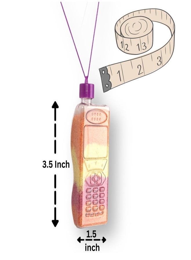 ArtCreativity Cellphone Art Bottle Necklaces, Pack of 12, Sand Art Craft Kit with Shaped Bottles, Craft Party Supplies and Party Favors for Kids - Sand Sold Separately (Cellphone) - Image 3