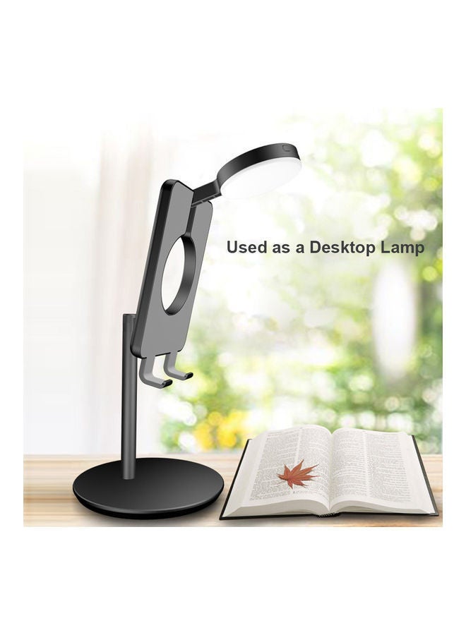 NIBEMINENT Desktop Smartphone Stand with LED Beauty Light Pink  - Image 5